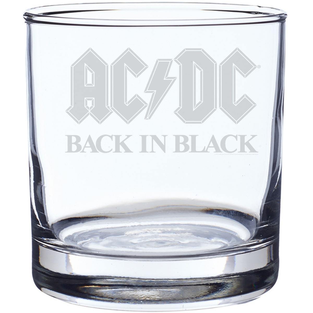 Back In Black Laser-Etched Whiskey Glass