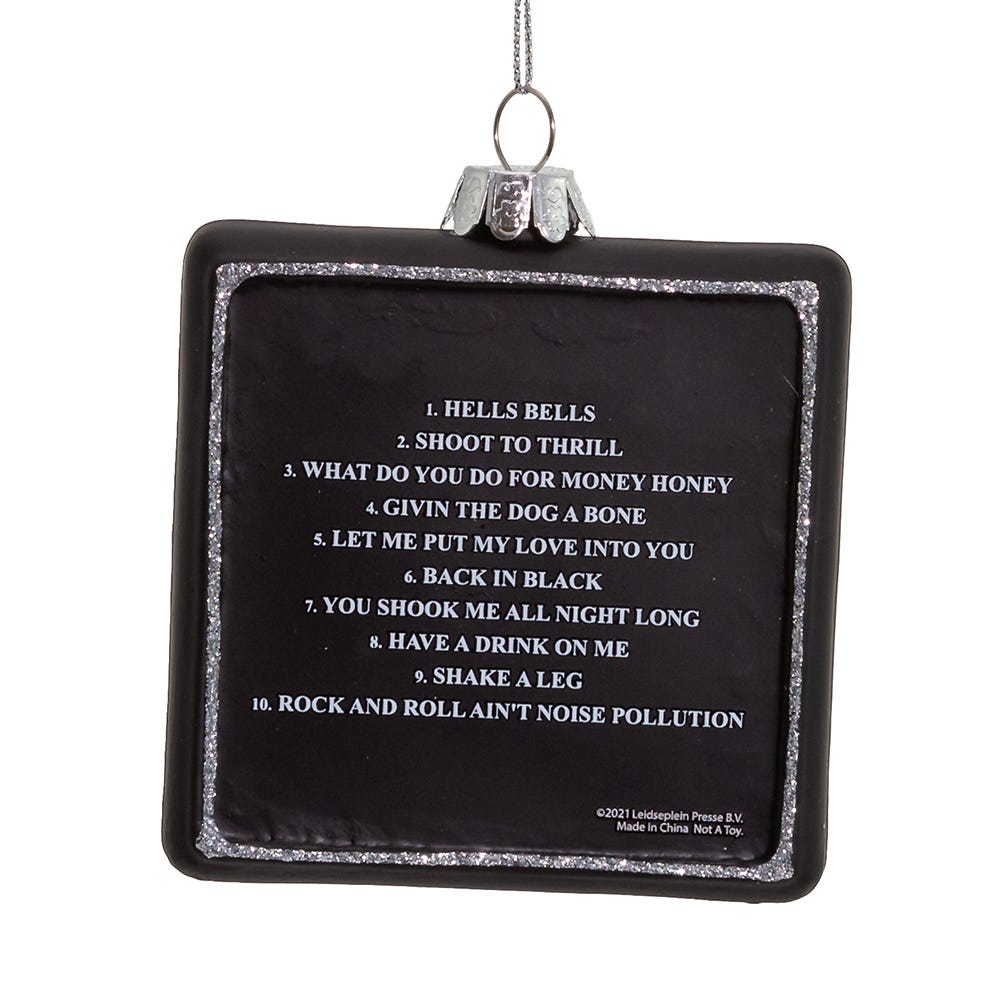 AC/DC Back in Black Glass Ornament