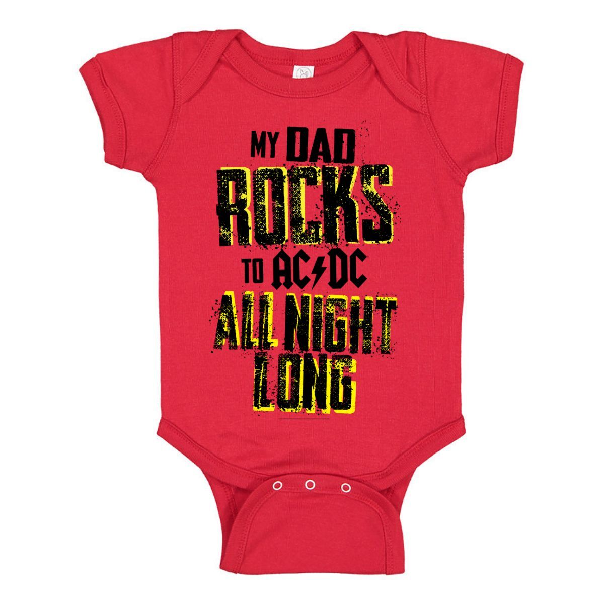 Dad Rocks All Night Long Onesie Red