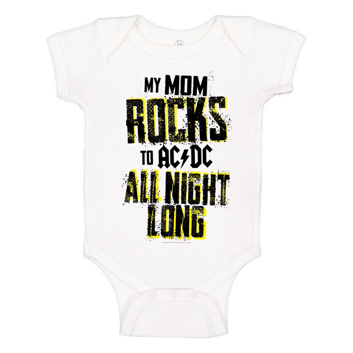 Mom Rocks All Night Long Onesie White