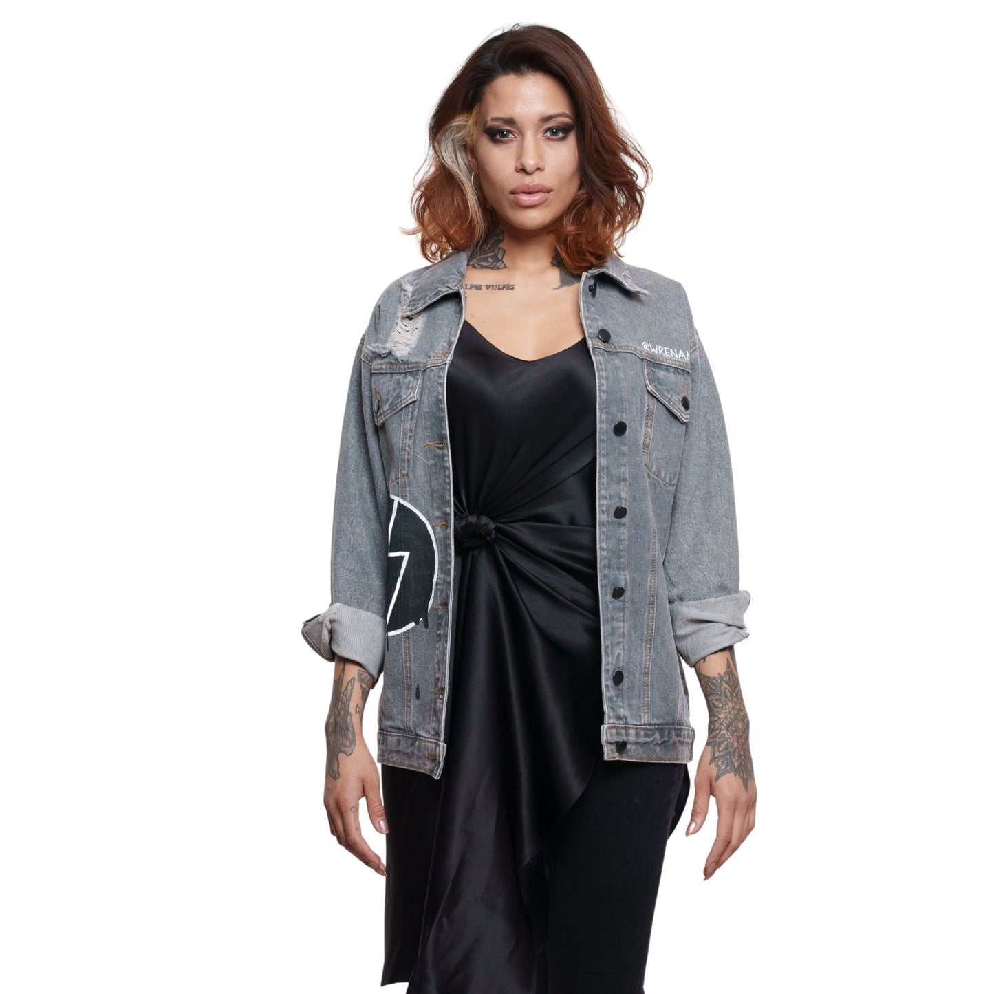 AC/DC Hand Painted Women's Denim Jacket