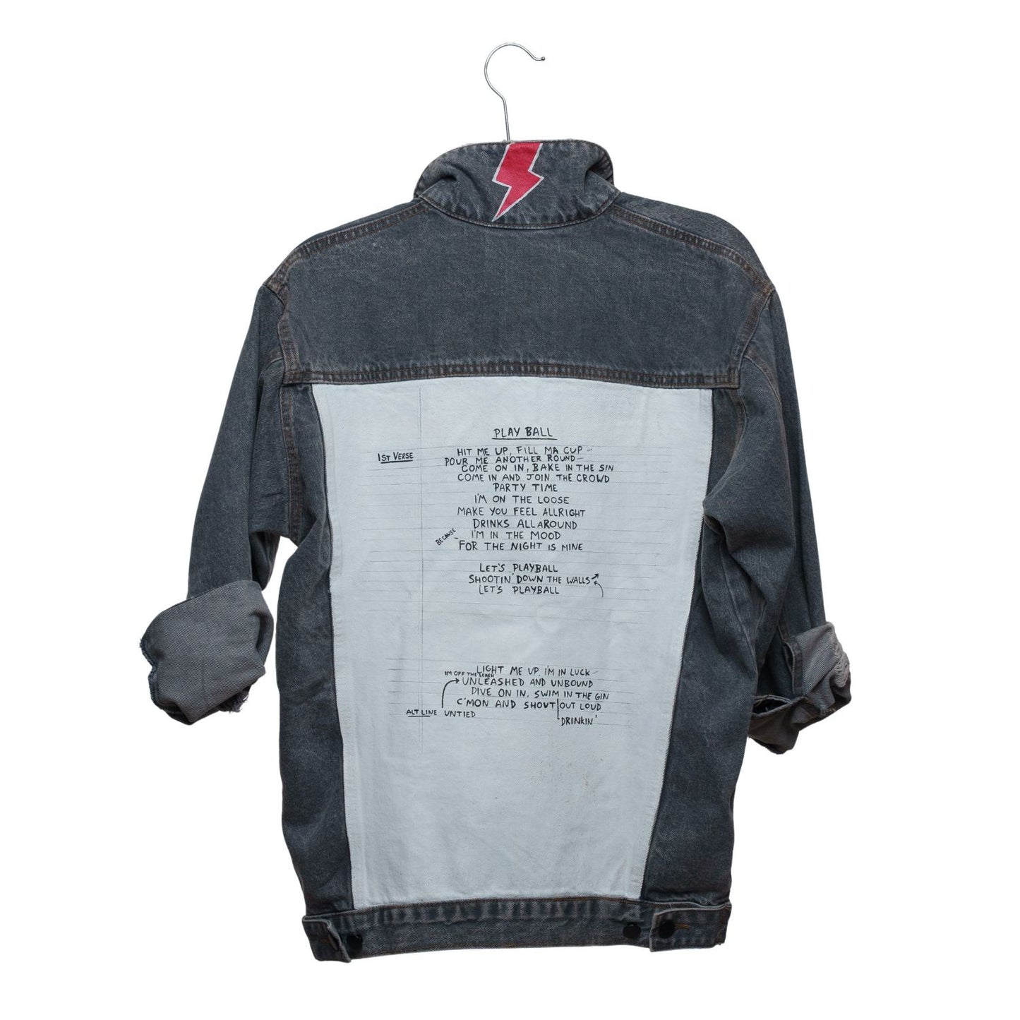 AC/DC Hand Painted Women's Denim Jacket