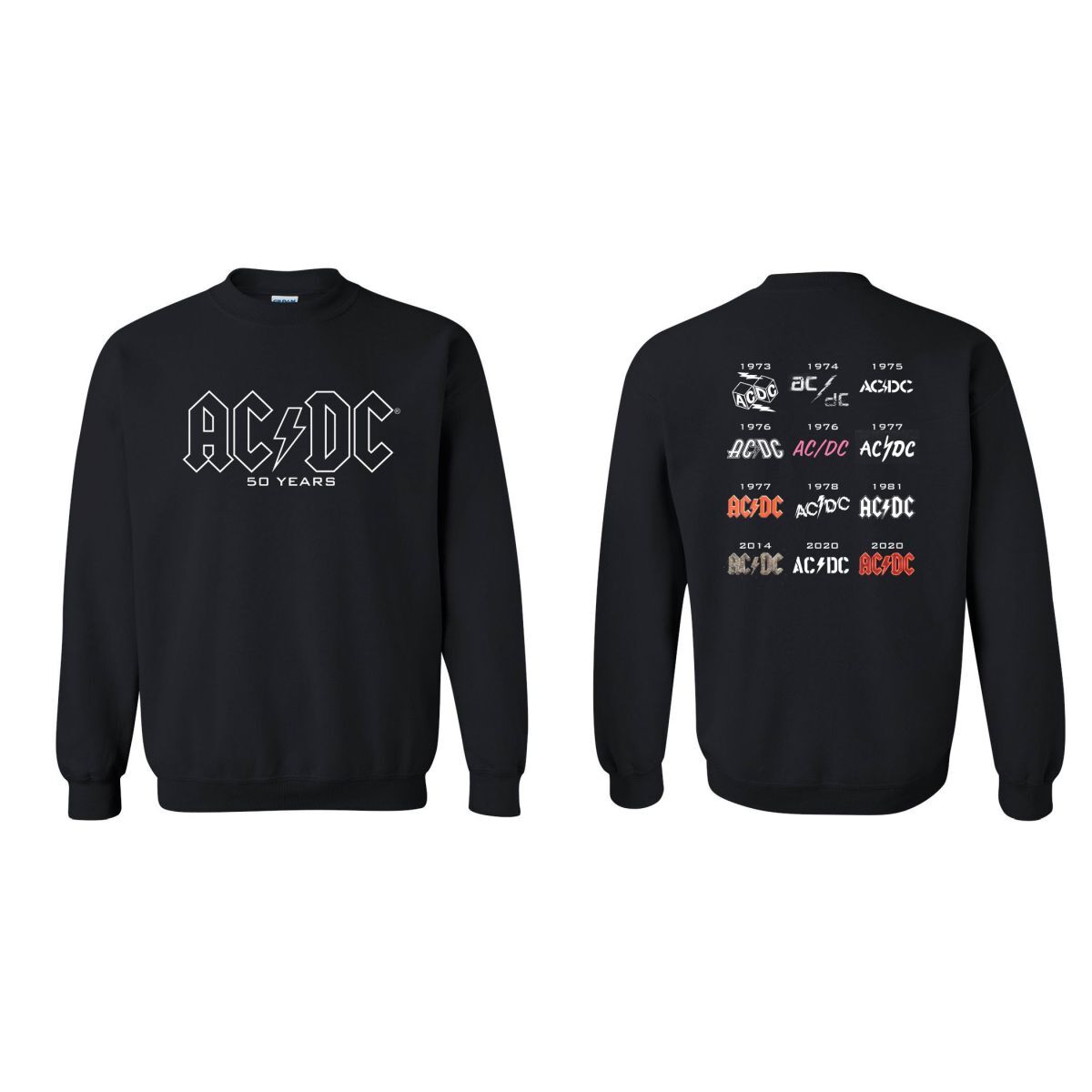 50 Years of AC/DC Logos Crewneck