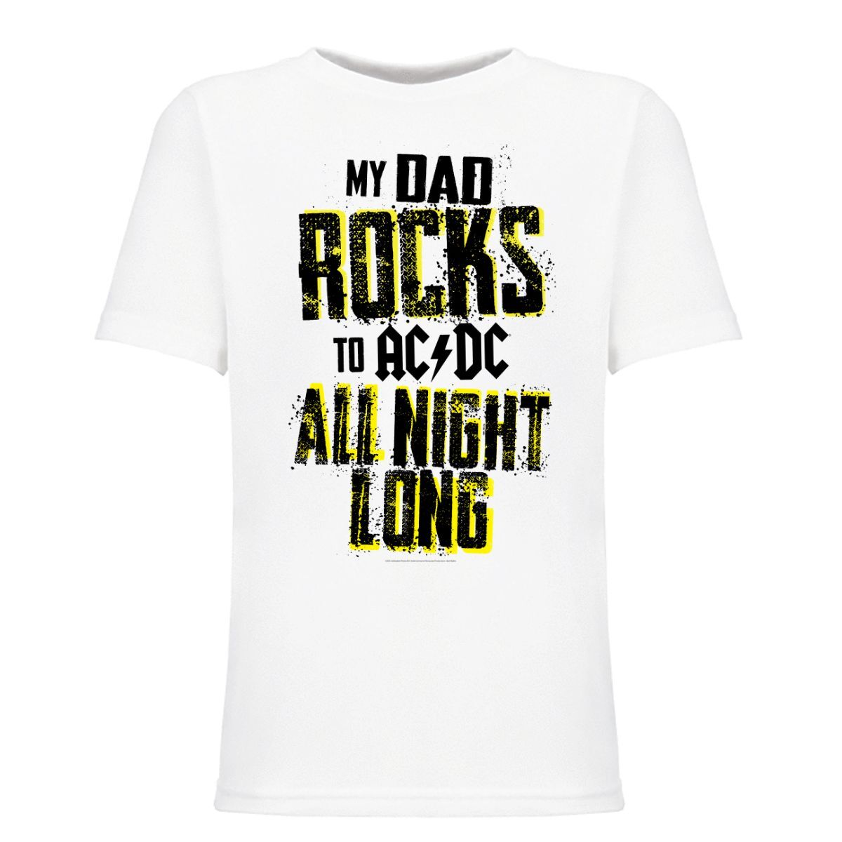 Dad Rocks All Night Long Youth Tee White