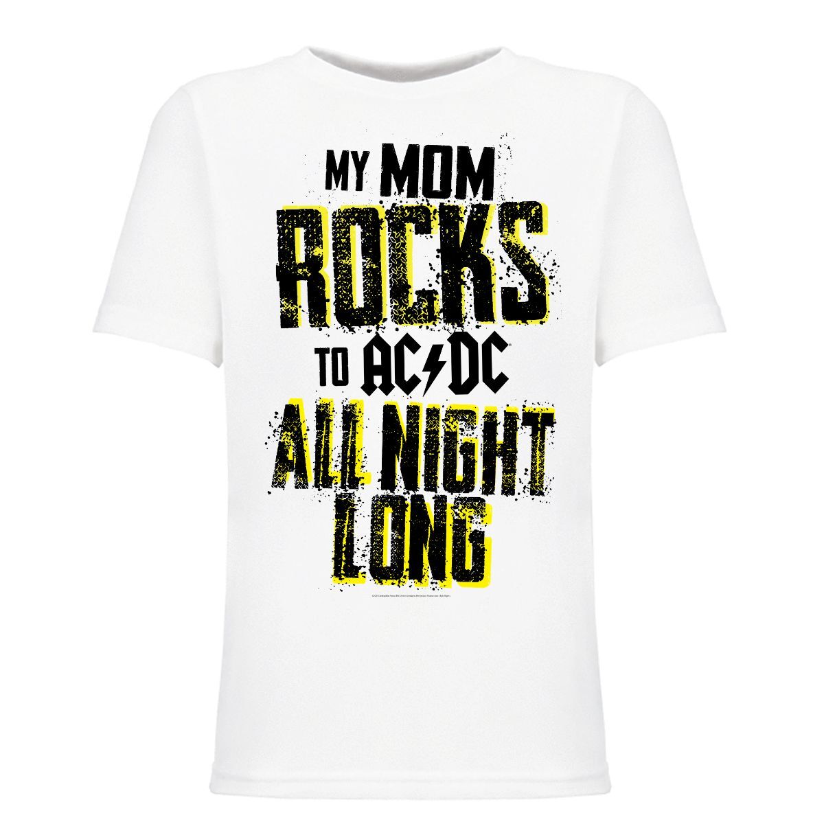 Mom Rocks All Night Long Youth Tee White