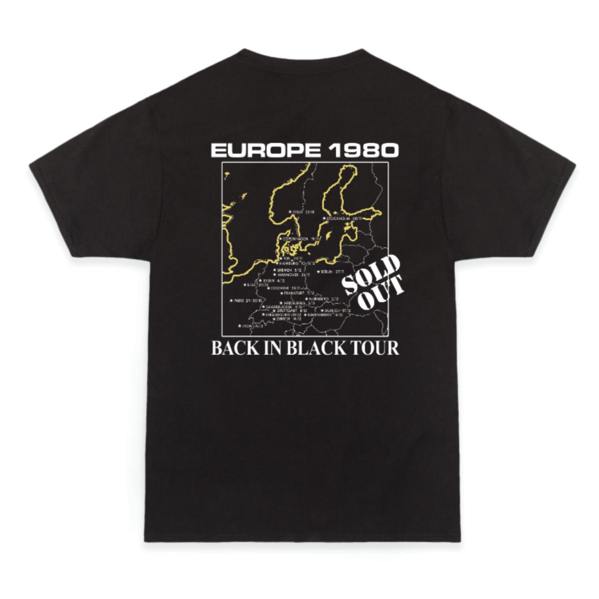 AC/DC Back in Black Europe 1980 Tour T-Shirt