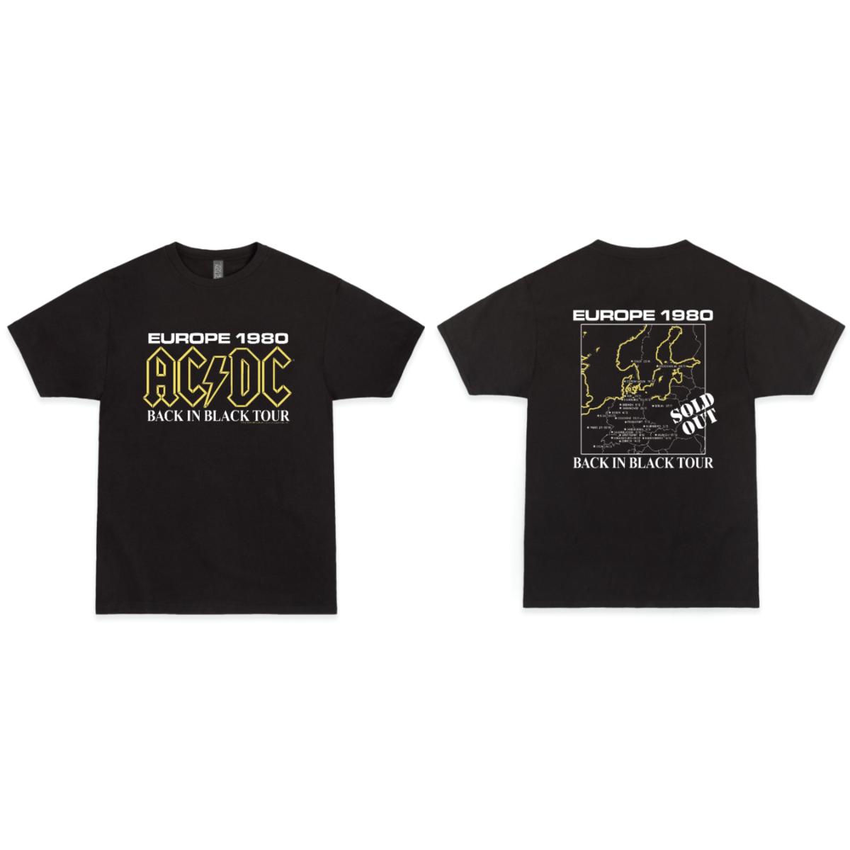 AC/DC Back in Black Europe 1980 Tour T-Shirt