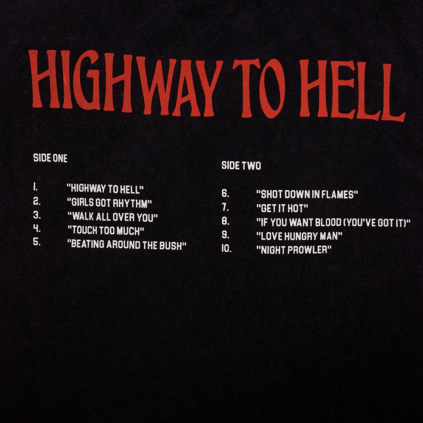 Highway to Hell Track List T-Shirt