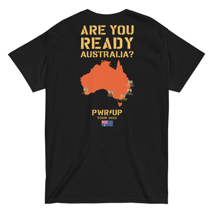 Are You Ready? PWR UP 2025 Tour AUS Map T-Shirt