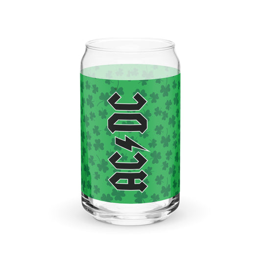AC/DC Shamrock Black Logo Can Glass