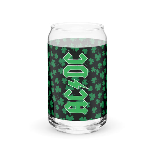 AC/DC Shamrock Green Logo Can Glass