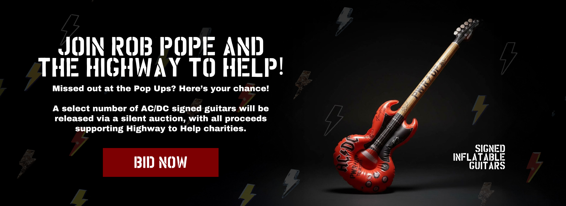 Bid Now for a Signed Inflatable Guitar from the Australia Tour!