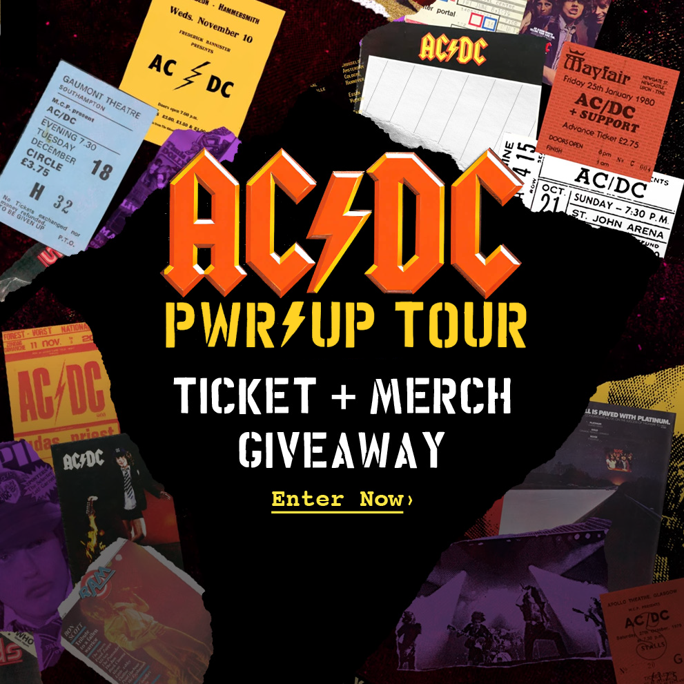 Enter for your chance to see AC/DC live in Paris this August plus a 100 euro merch gift card!