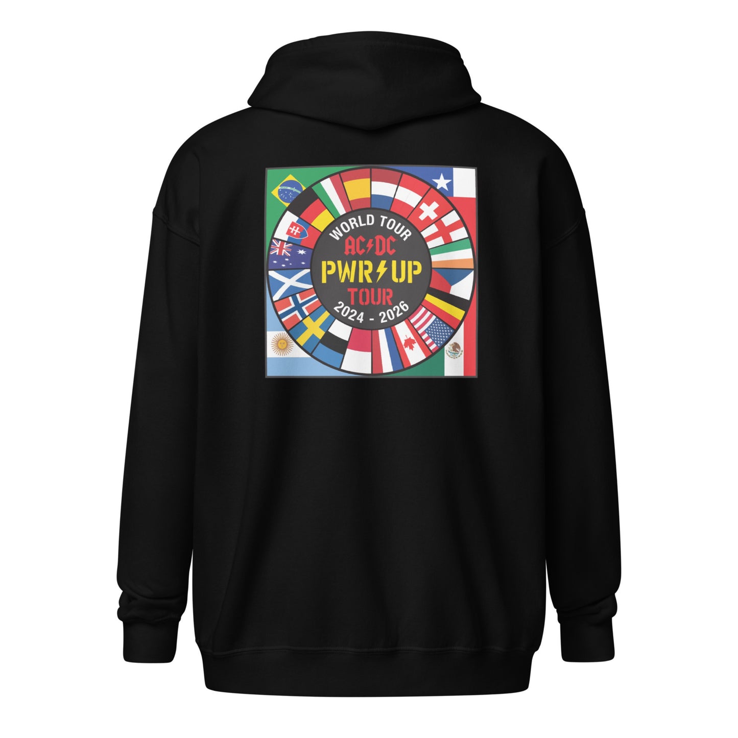 PWR UP World Tour Flags Zip Hoodie