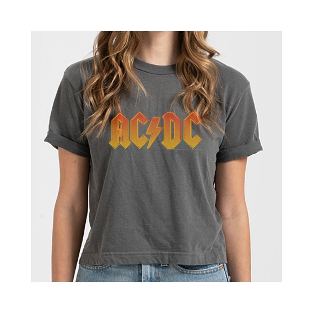 Flame Logo Retro Crop Top – AC/DC