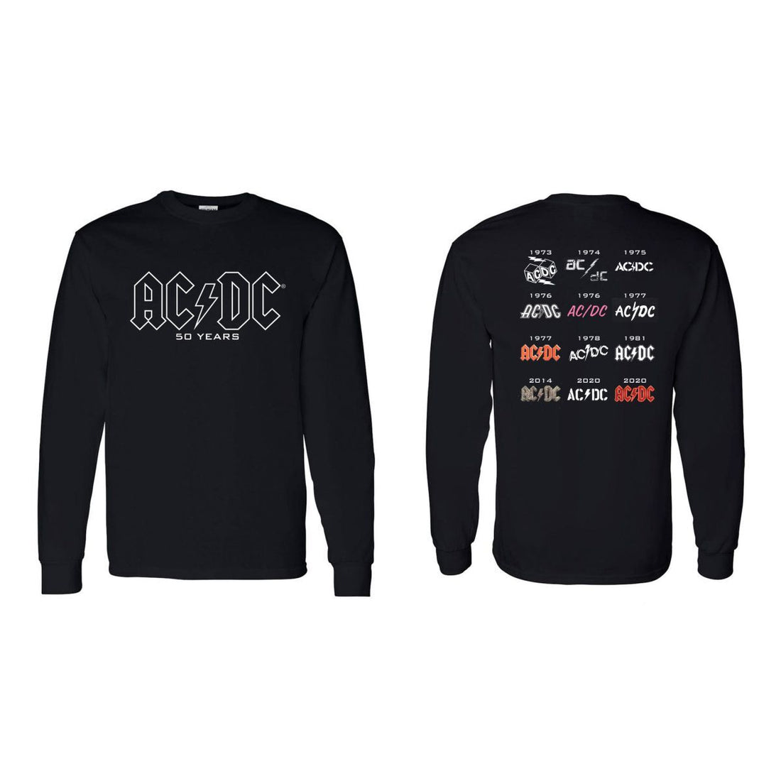 50 Years of AC/DC Logos Longsleeve T-Shirt – ACDC
