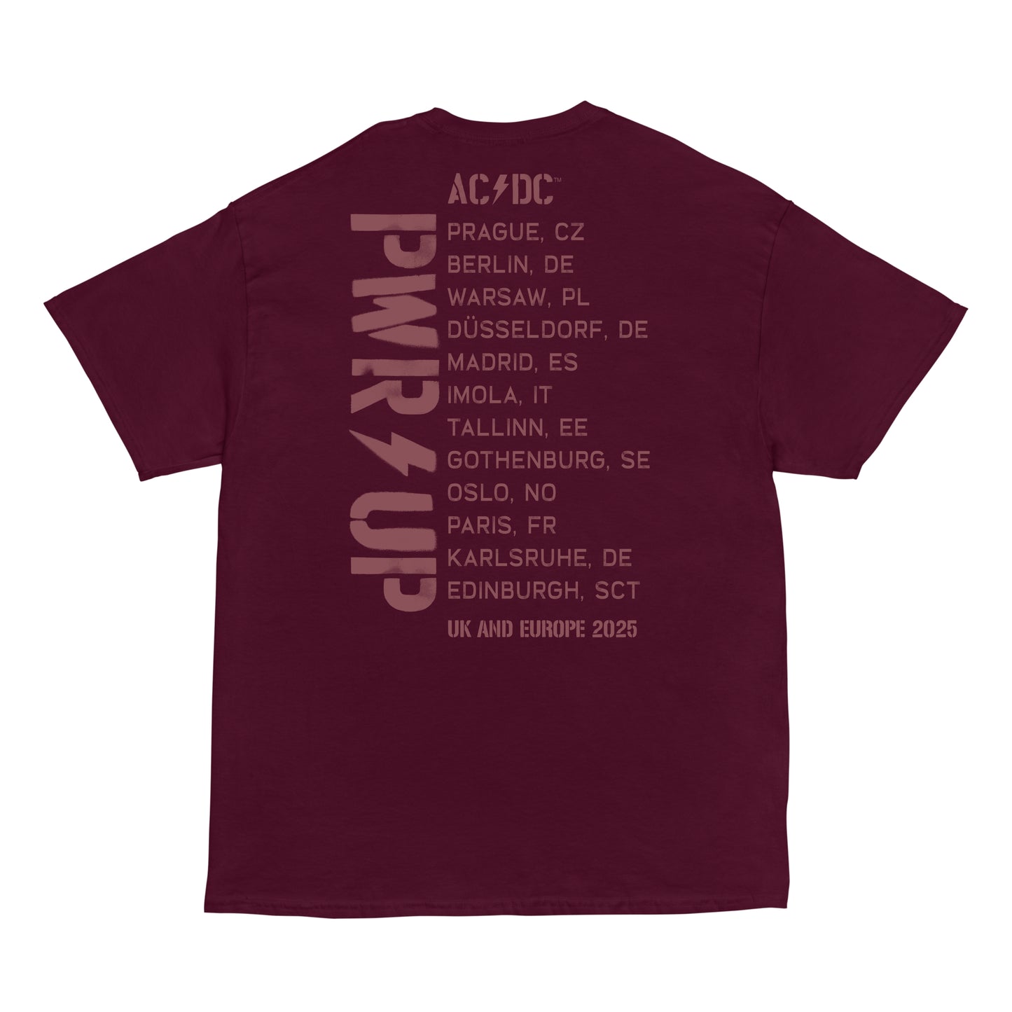 Maroon Logo PWR UP Tour T-Shirt