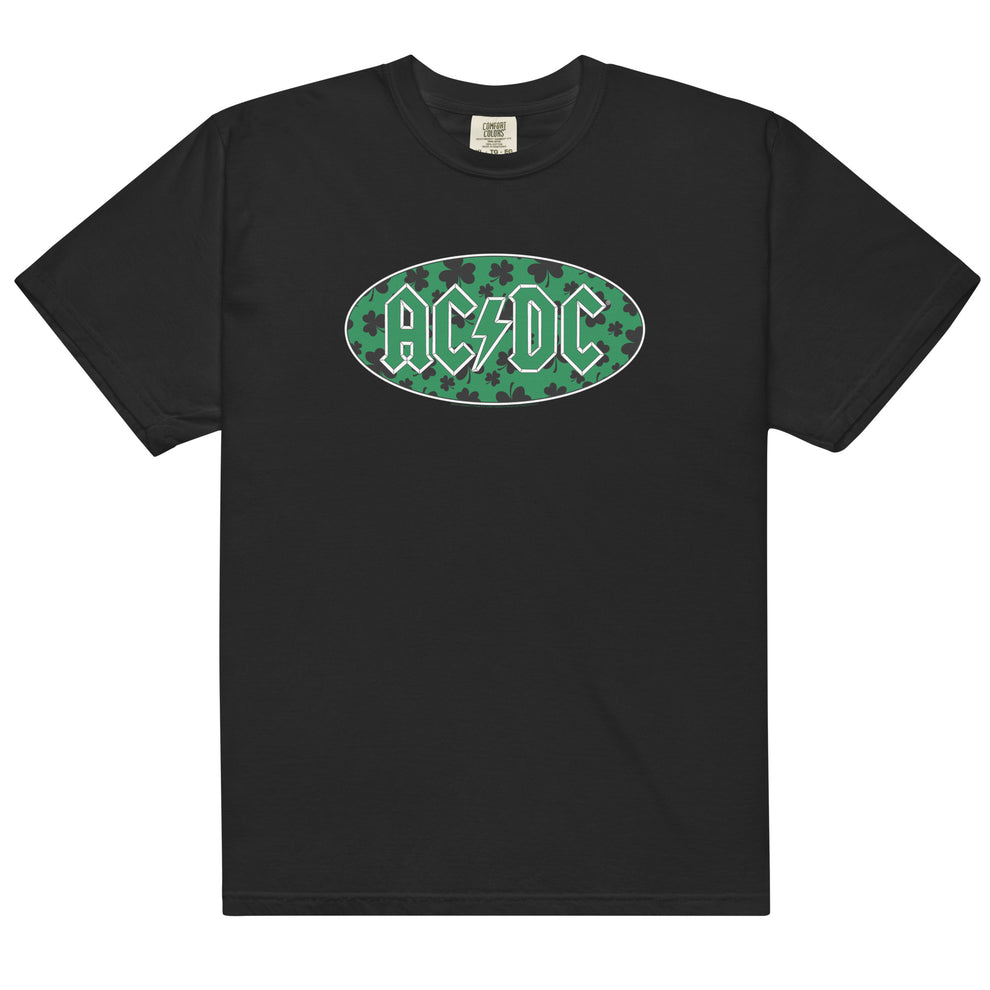 AC/DC Shamrock Green Logo with Black T-Shirt